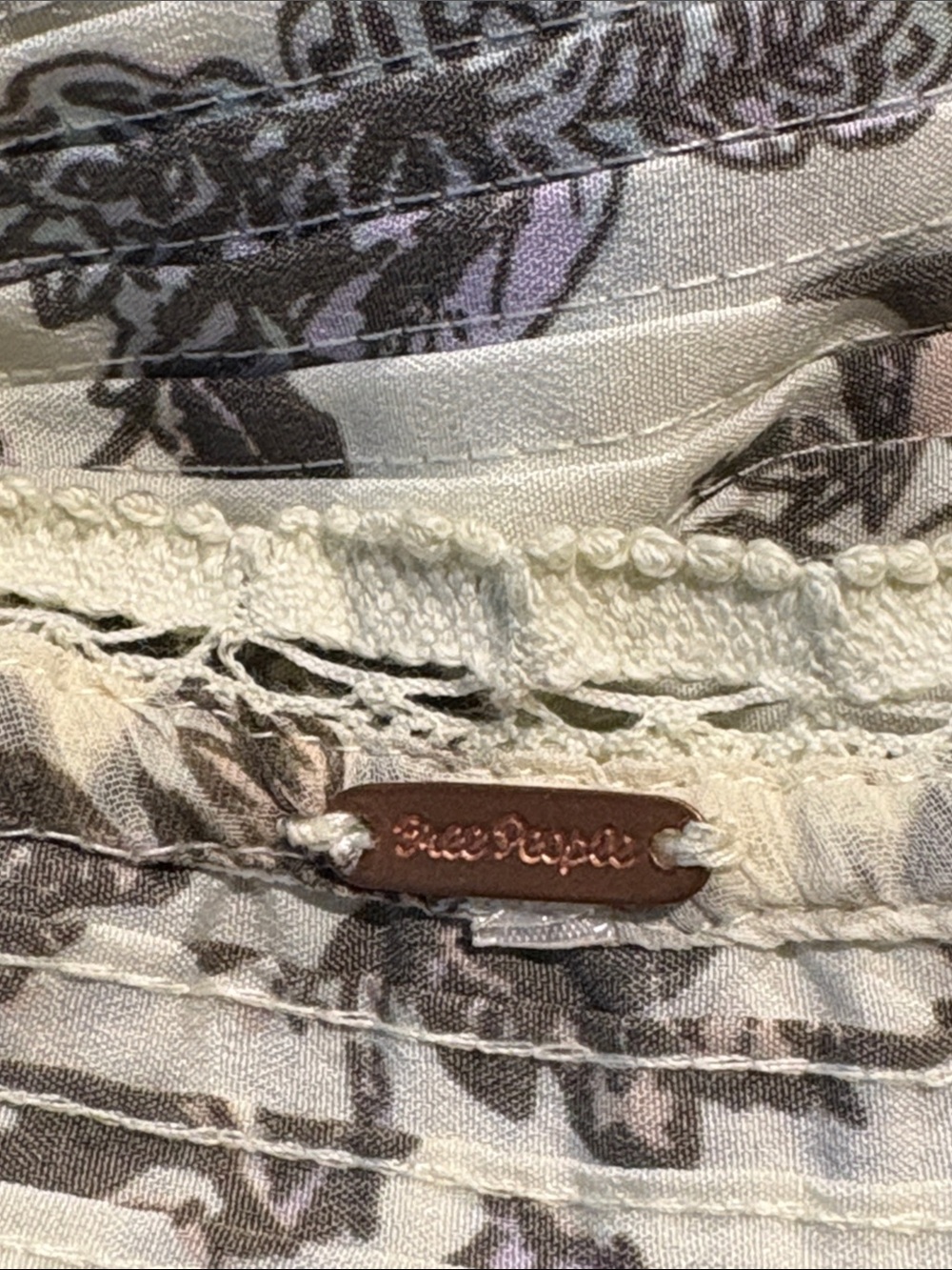 free people lace boho ruffle cropped tank top sheer romantic rustic fairy - Picture 7 of 8